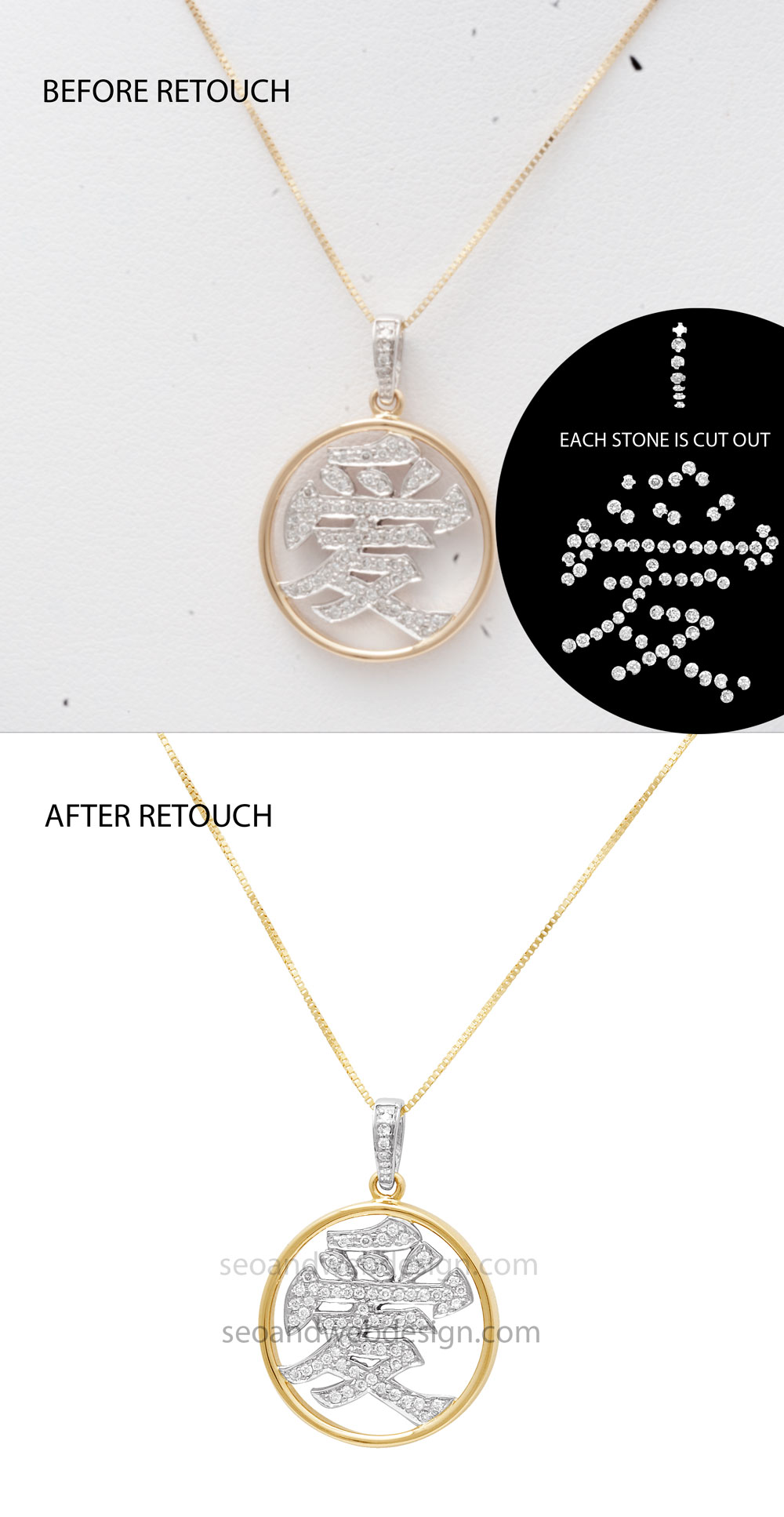 before after cutout jewelry