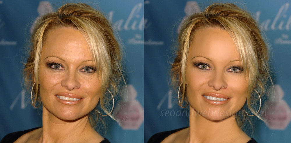 pamela-anderson retouched photo manipulation